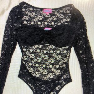 Elegant Black Lace Bodysuit